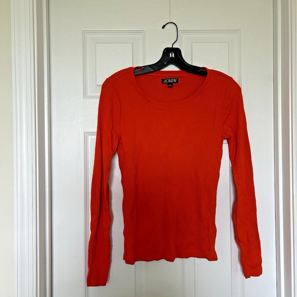 J Crew Lightweight Orange Sweater Small